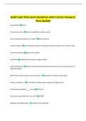 Gold Coast final exam Questions with Correct Answers