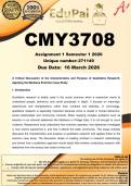 CMY3708 Assignment 1 &lpar;COMPLETE ANSWERS&rpar; Semester 1 2026 &lpar;271149&rpar; - DUE 16 March 2026