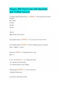 Finance 300 Final Exam with Questions and Verified Answers
