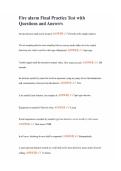 Fire alarm Final Practice Test with Questions and Answers