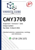 CMY3708 Assignment 1 &lpar;DETAILED ANSWERS Semester 1 2026 - DISTINCTION GUARANTEED