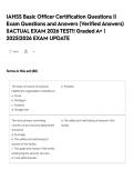 IAHSS Basic Officer Certification Questions &vert;&vert; Exam Questions and Answers &lpar;Verified Answers&rpar; &vert;&vert;ACTUAL EXAM 2026 TEST&excl;&excl; Graded A&plus; &vert; 2025&vert;2026 EXAM UPDATE