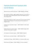 Psychiatry Board Exam Questions With Correct Answers 
