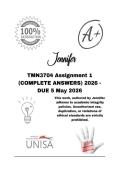 TMN3704 Assignment 1 &lpar;COMPLETE ANSWERS&rpar; 2026 - DUE 5 May 2026&semi; 100&percnt; Correct solutions and explanations&period;