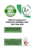 TMN3704 Assignment 1 &lpar;COMPLETE ANSWERS&rpar; 2026 - DUE 5 May 2026&semi; 100&percnt; Correct solutions and explanations&period;