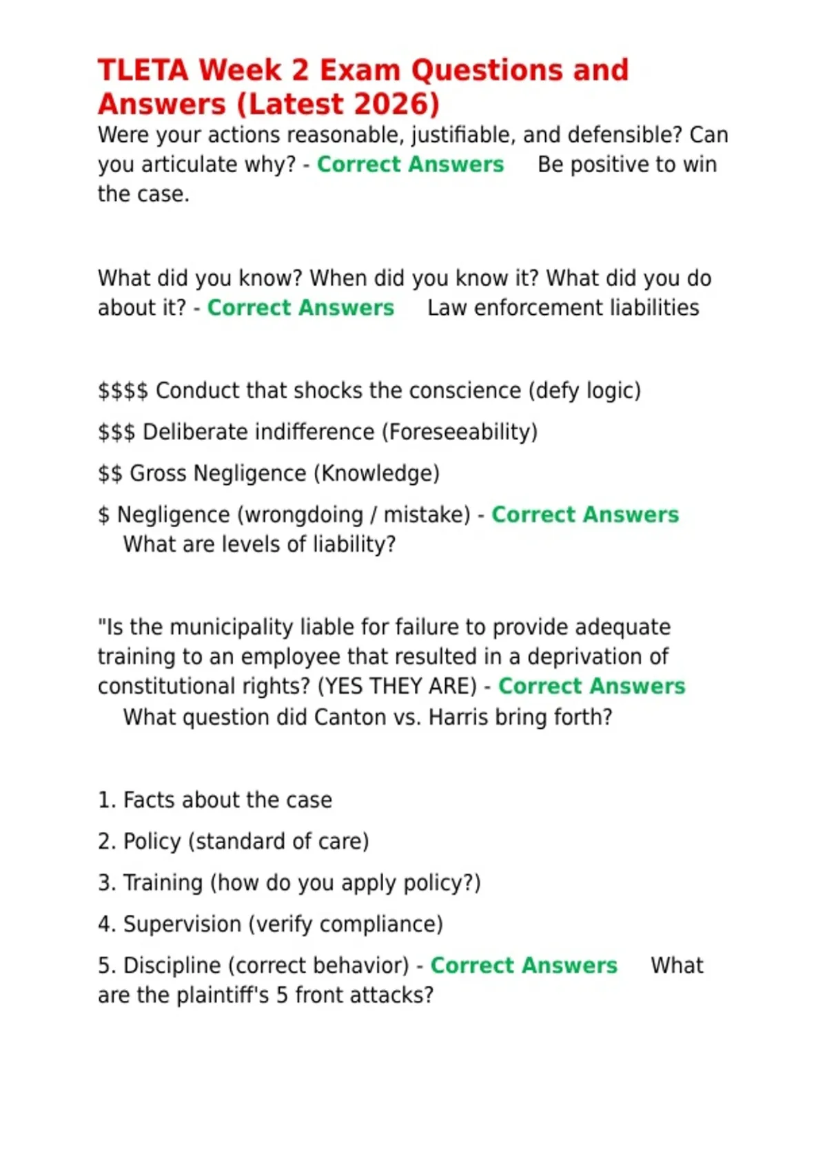 TLETA Week 2 Exam Questions and Answers (Latest 2026) - TLETA - Stuvia US