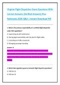 Virginia Flight Dispatcher Exam Questions With  Correct Answers &lpar;Verified Answers&rpar; Plus  Rationales 2026 Q&A &vert; Instant Download Pdf