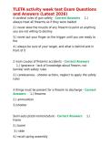TLETA activity week test Exam Questions and Answers &lpar;Latest 2026&rpar;