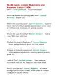 TLETA week 1 Exam Questions and Answers &lpar;Latest 2026&rpar;&period;
