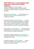 MNGT 4800 Exam 1 Latest Update 2026 &lpar;Questions and Answers-Verified solutions&rpar;&period;