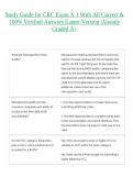 Study Guide for CRC Exam X 1 With All Correct & 100&percnt; Verified Answers &vert;Latest Version &vert;Already Graded A&plus; 
