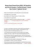 Notary Exam Newest Exam 2026 &vert; All Questions and Correct Answers &vert; Verified Answers &vert; Brand New Version &vert; Updated Version