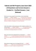 Federal and WA Property Laws Exam 2026 &vert; All Questions and Correct Answers &vert; Graded A&plus; &vert; Verified Answers &vert; Just Released