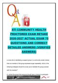ATI Community Health Proctored Exam Retake 2026&ndash;2027 &lpar;70 Questions&rpar; &ndash; NUR 245 &ndash; Community Health Nursing &ndash; Epidemiology&comma; Immunization & Public Health