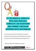 ATI RN Medical-Surgical with NGN 2026&ndash;2027 &lpar;180 Questions&rpar; &ndash; NUR 250 &ndash; Medical-Surgical Nursing &ndash; Critical Care&comma; Pharmacology & Emergency Management