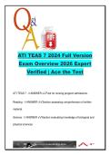 ATI TEAS 7 2024 Full Version Exam Overview 2026 &lpar;Complete Guide&rpar; &ndash; TEAS 7 &ndash; Nursing Admissions &ndash; Reading&comma; Math&comma; Science & English