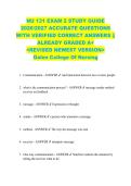 NU 131 EXAM 2 STUDY GUIDE  2026&sol;2027 ACCURATE QUESTIONS  WITH VERIFIED CORRECT ANSWERS &vert;&vert;  ALREADY GRADED A&plus;  <REVISED NEWEST VERSION>  Galen College Of Nursing 