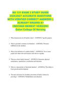 NU 131 EXAM 3 STUDY GUIDE  2026&sol;2027 ACCURATE QUESTIONS  WITH VERIFIED CORRECT ANSWERS &vert;&vert;  ALREADY GRADED A&plus;  <REVISED NEWEST VERSION>  Galen College Of Nursing 