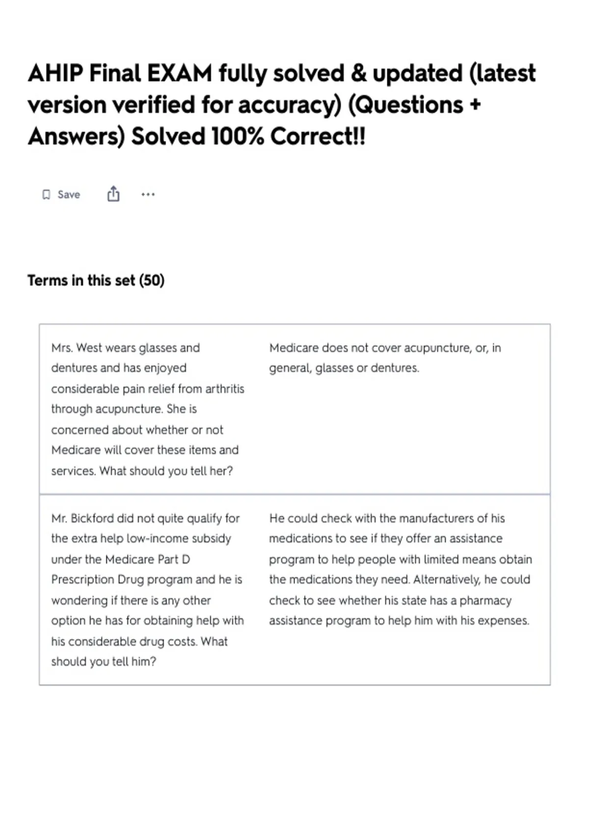 AHIP Final EXAM fully solved & updated (latest version verified for ...