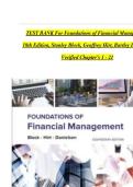 TEST BANK For Foundations of Financial Management&comma; 18th Edition by Stanley Block&comma; Geoffrey Hirt&comma; Bartley Danielsen&vert; Verified Chapter's 1 - 21 &vert; Complete Newest Version