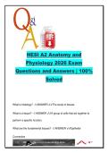 HESI A2 Anatomy and Physiology 2026 &lpar;300&plus; Q&A&rpar; &ndash; HESI A2 &ndash; Nursing Admissions &ndash; Body Systems&comma; Homeostasis & Human Development