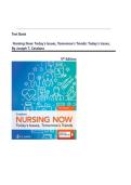 TEST BANK For Nursing Now&colon; Today's Issues&comma; Tomorrow's Trends&colon; 9th Edition by Joseph T&period; Catalano&comma; All Chapters