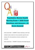 Psychiatric Mental Health Nursing Exam 1 2026 &lpar;350&plus; Q&A&rpar; &ndash; NUR 230 &ndash; Therapeutic Communication&comma; Legal Issues & Psychopharmacology