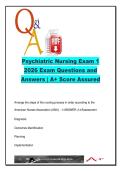  PSYCHIATRIC MENTAL HEALTH NURSING EXAM COMPLETE PACKAGE DEAL