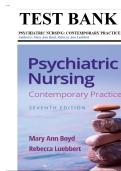 Full Test Bank For Psychiatric Nursing&colon; Contemporary Practice Seventh&comma; North American Edition By Mary Ann Boyd&comma; Rebecca Ann Luebbert All Chapters 1-43 &vert; Verified And Detailed Answers &vert; With Answer Key