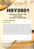 HSY2601 Assignment 1 &lpar;COMPLETE ANSWERS&rpar; Semester 1 2026 - DUE 16 March 2026