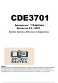 CDE3701 - ASSIGNMENT 1 SOLUTIONS &lpar; SEMESTER 1 2026 &rpar;