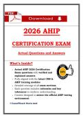 2026 AHIP Certification Exam Study Guide - Actual Questions with Verified Correct Answers and Rationales - Graded A&plus;