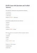 HAPS Exam with Questions and Verified Answers