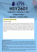 HSY2601 Assignment 1 &lpar;ANSWERS&rpar; Semester 1 2026 - DISTINCTION GUARANTEED