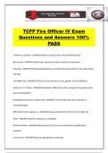 TCFP Fire Officer IV Exam Questions and Answers 100&percnt; PASS