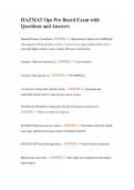 HAZMAT Ops Pro Board Exam with Questions and Answers
