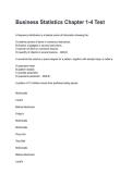Business Statistics Chapter 1-4 Test NEWEST 2026&sol;2027 ACTUAL EXAM COMPLETE QUESTIONS AND CORRECT DETAILED ANSWERS &lpar;VERIFIED ANSWERS&rpar; &vert;ALREADY GRADED A&plus;&vert;&vert;BRAND NEW&excl;&excl;