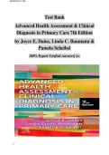 Test Bank  Advanced Health Assessment & Clinical  Diagnosis in Primary Care 7th Edition  by Joyce E&period; Dains&comma; Linda C&period; Baumann &  Pamela Scheibel  100&percnt; Expert Verified Answers&vert; A&plus; &vert;&vert;ISBN&colon;9780323832069