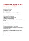 DNP Review- ENT questions and 100&percnt;  verified answers 2025&sol;2026