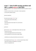 exam 1 - home health nursing questions and  100&percnt; verified answers 2025&sol;2026
