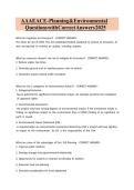 AAAE ACE - Planning & Environmental Questions with Correct Answers 2026