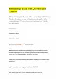 Immunologic Exam with Questions and Answers