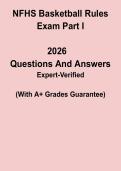 NFHS Basketball Rules Exam Part I &ndash; 2026 Study Guide & Practice Questions PDF