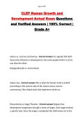 CLEP Human Growth and Development Actual Exam Questions and Verified Answers &vert; 100&percnt; Correct &vert; Grade A&plus;