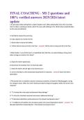 FINAL COACHING - MS 2 questions and  100&percnt; verified answers 2025&sol;2026 latest  update