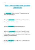 SHRM CP Exam 2026&vert; Latest Questions And Answers