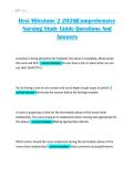 Hesi Milestone 2 2026&vert;Comprehensive Nursing Study Guide Questions And Answers