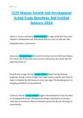 CLEP Human Growth And Development Actual Exam Questions And Verified Answers 2026