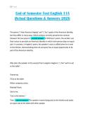 End of Semester Test English 11A &vert;Actual Questions & Answers 2026