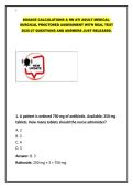 DOSAGE CALCULATIONS & RN ATI ADULT MEDICAL-SURGICAL PROCTORED ASSESSMENT
